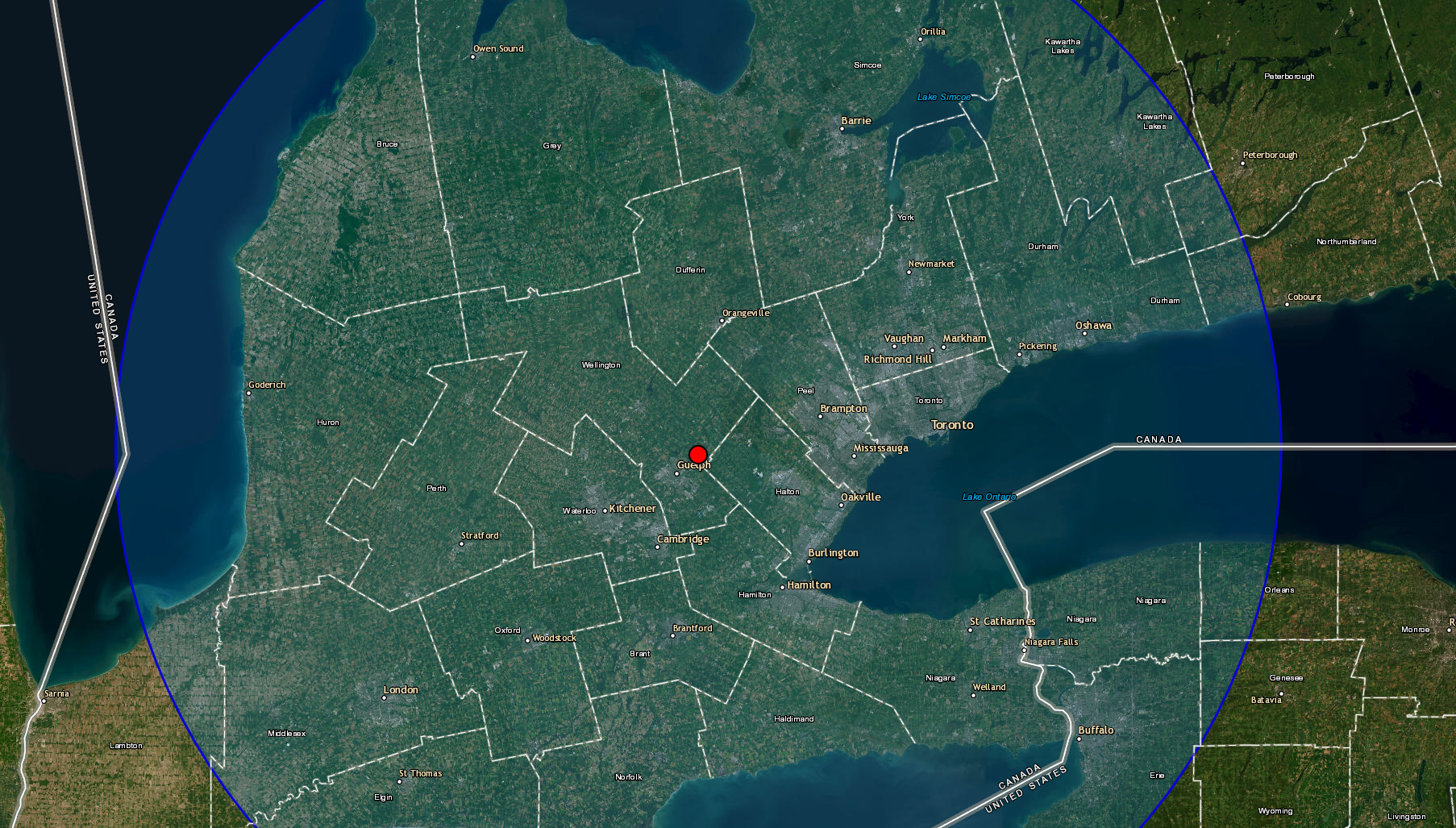 Rockwood Truss service radius map